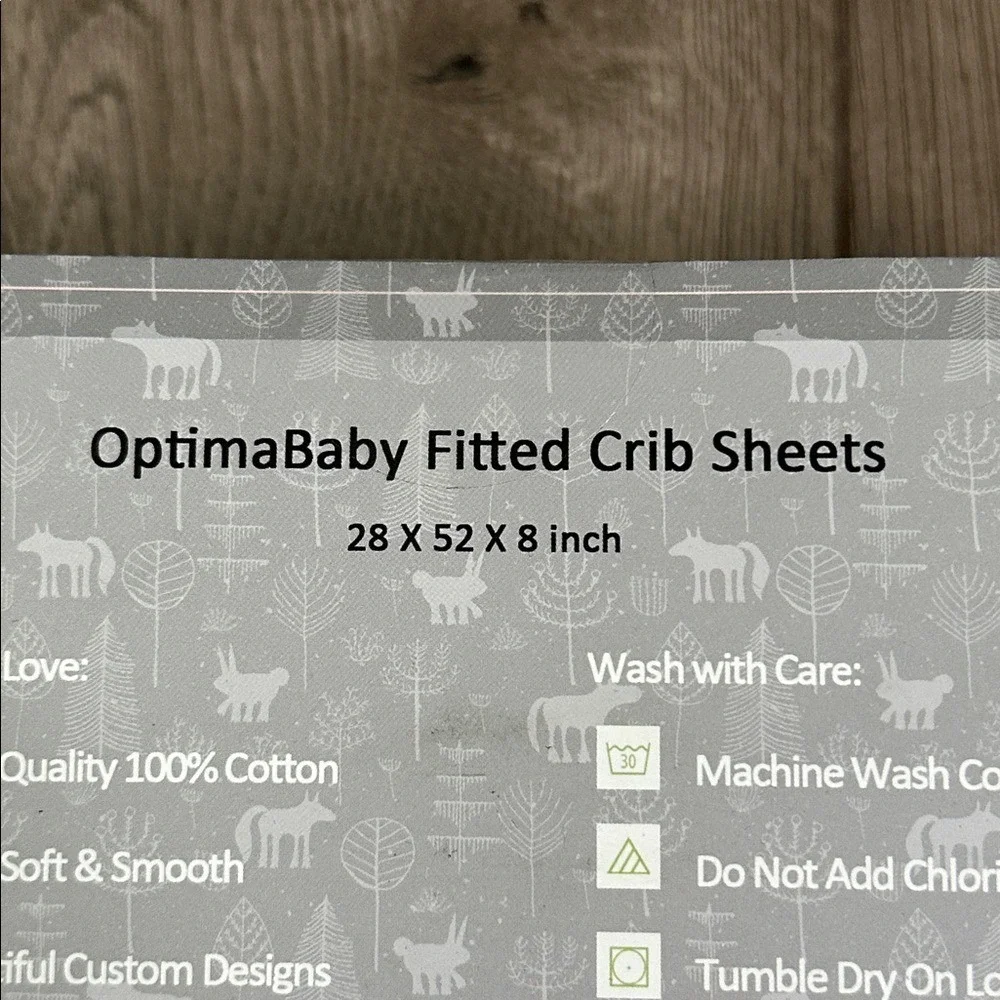 Optima Baby 2 Pack Fitted Soft Cotton Fitted Crib Sheets Green White‎